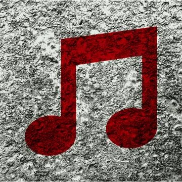 Music note. Flat modern web button and space for your text. Illustrazione stock