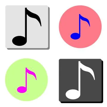 Music note. flat vector icon Illustrazione stock