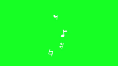 Music note flying, staff treble clef notes Stock Footage 313660046