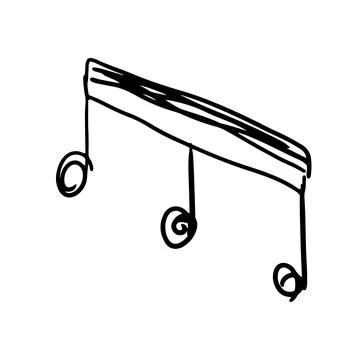 Music note hand drawn and doodle design. Sketch of melody and musical symbol  Illustrazione stock