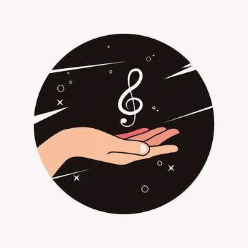 Music note in hand vector illustration Stock Illustration