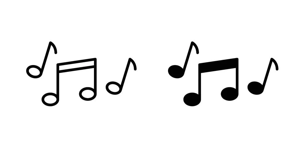 Music note icon for design projects and web UI Stock Illustration