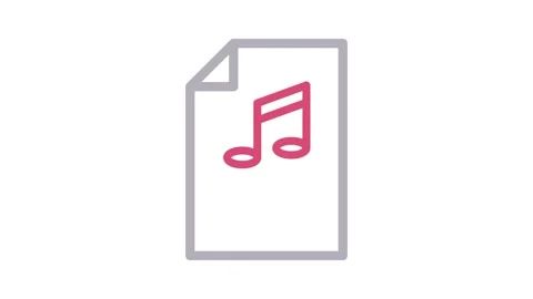 Music note icon displayed on a sheet of paper, symbolizing musical composit.. Stock Footage 334834236