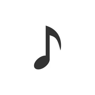 Music note icon flat Stock Illustration