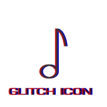 Music note icon flat. Stock Illustration