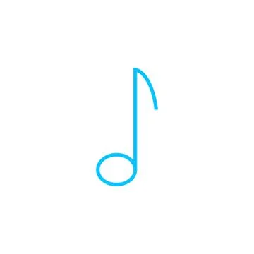 Music note icon flat. Illustrazione stock