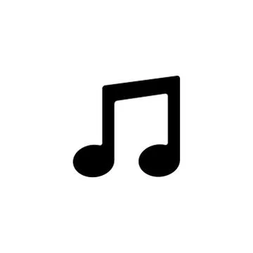 Music Note Icon In Flat Style Vector For App, UI, Websites. Black Icon Vector Stock Illustration