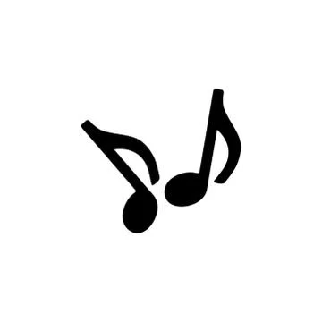 Music Note Icon In Flat Style Vector For App, UI, Websites. Black Icon Vector Illustrazione stock