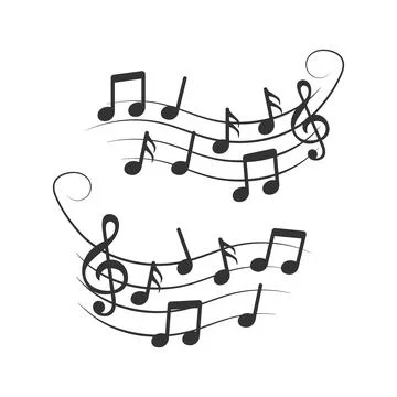 Music note icon in flat style. Song vector illustration on white isolated bac Stock Illustration