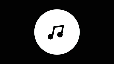 Music note icon glows in a white circle. This music note icon signifies a s.. Stock Footage 337621567