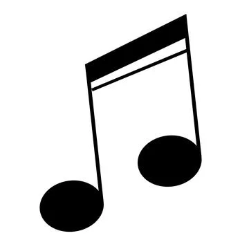 Music note icon isolated over white background. Musical vector icon for web.. Illustrazione stock