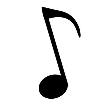 Music note icon isolated over white background. Musical vector icon for web.. Illustrazione stock