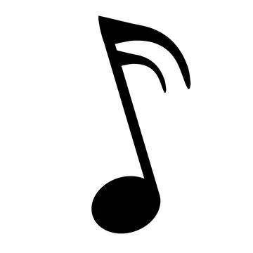 Music note icon isolated over white background. Musical vector icon for web.. Stock Illustration