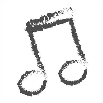 Music note icon isolated over white background. Musical vector icon for web.. Illustrazione stock