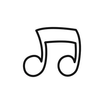 Music note icon linear vector graphics sign Illustrazione stock