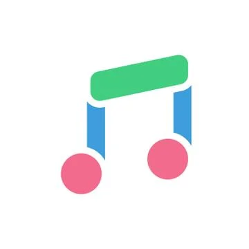 Music note icon, modern flat design color sign vector Stock Illustration