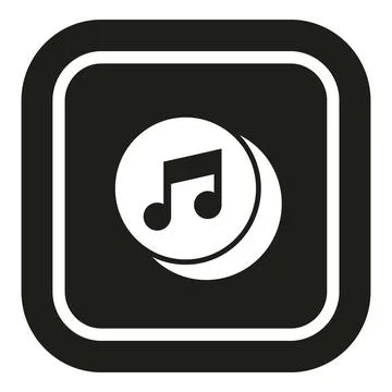 Music note icon representing sound and audio 库存插图
