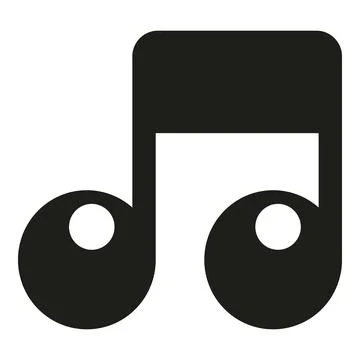 Music note icon representing sound and melody Illustrazione stock