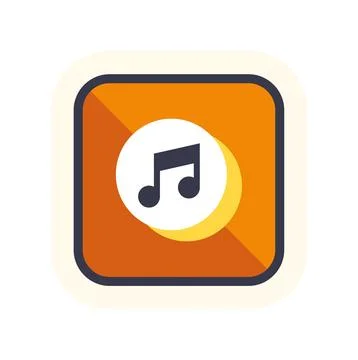 Music note icon representing sound and audio Stock Illustration