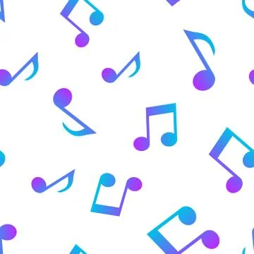 Music note icon seamless pattern background. Business concept vector illustra Stock Illustration