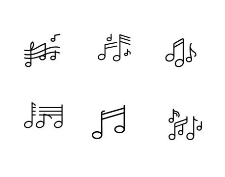 Music note icon set package Stock Illustration