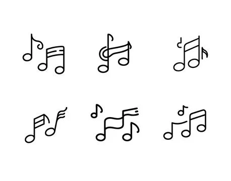 Music note icon set package Stock Illustration