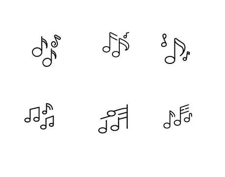 Music note icon set package Stock Illustration