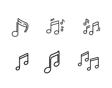 Music note icon set package Stock Illustration