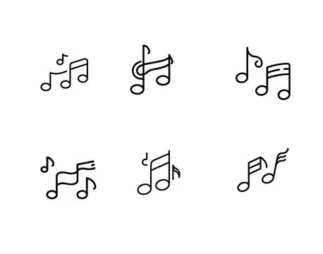 Music note icon set package Stock Illustration