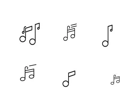 Music note icon set package Stock Illustration