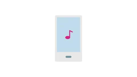 A music note icon on a smartphone, representing music apps or audio playbac.. Stock Footage 333102576