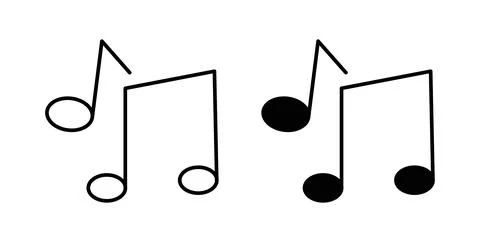 Music note icon symbol. Flat Vector illustration Stock Illustration