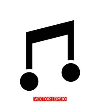 Music note icon vector logo symbol or illustration. Stock Illustration