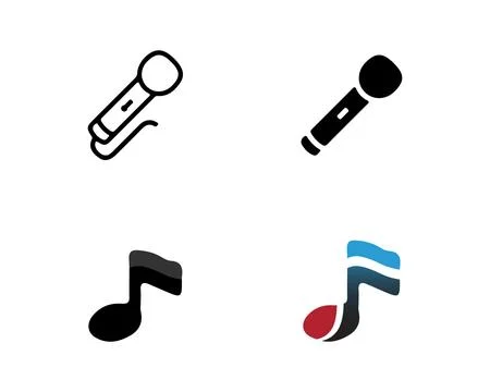 Music note Icon Vector logo and design Stock Illustration