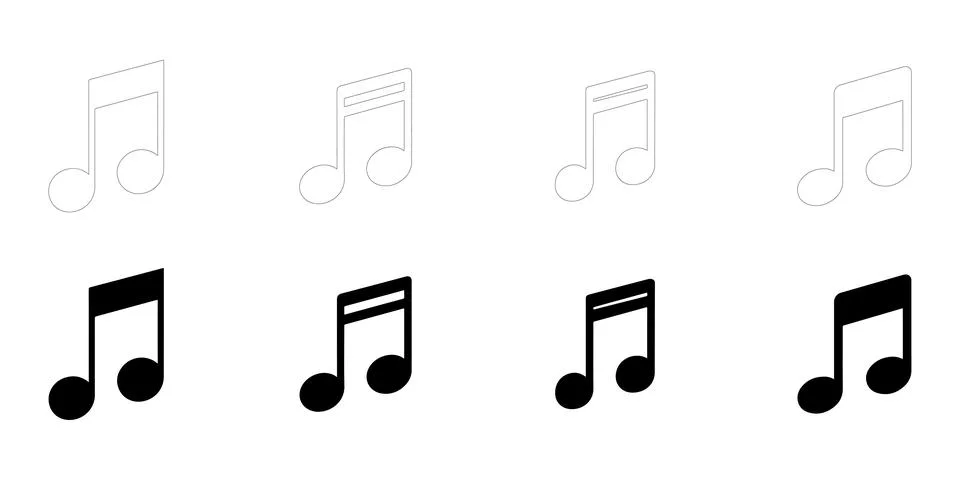 Music Note icons set. Stock-Illustration