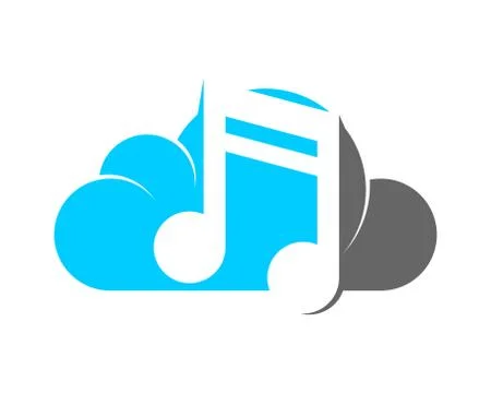 Music note inside the cloud Stock Illustration