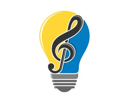 Music note inside the light bulb Stock Illustration