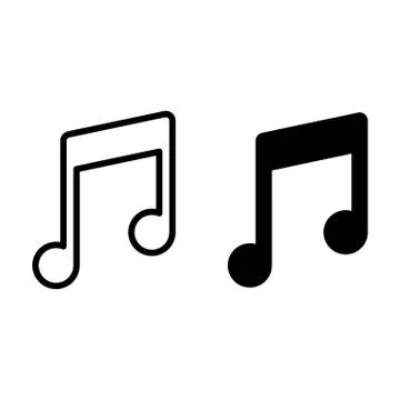 Music note line and glyph icon. Melody vector illustration isolated on white Stock Illustration