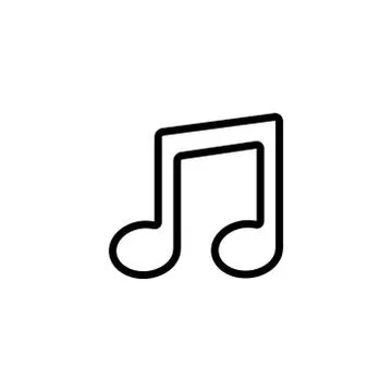 Music Note Line Icon In Flat Style Vector For App, UI, Websites. Black Icon Stock Illustration