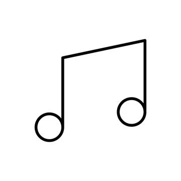 Music note line vector icon on white background Stock Illustration