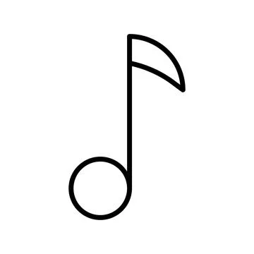 Music note line vector icon on white background 스톡 일러스트