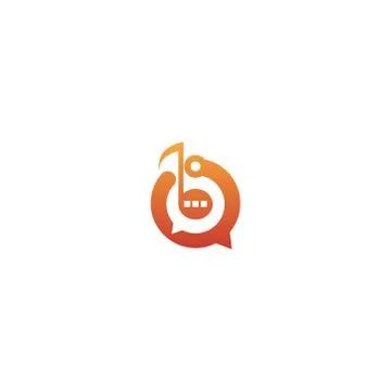 Music note logo and tone icon bublle chat concept design Stock Illustration