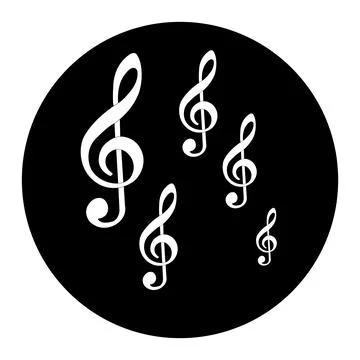 Music note logo design Stock Illustration