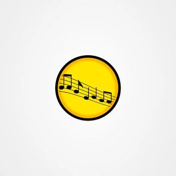Music note logo vector design Illustrazione stock