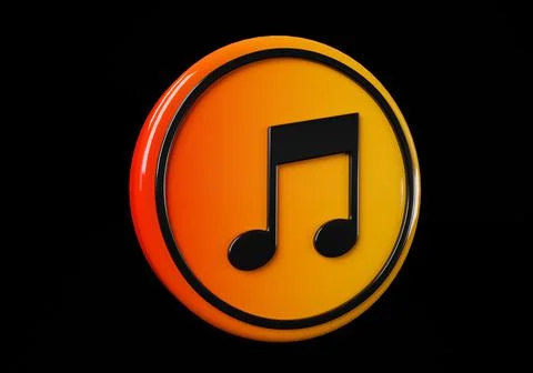 Music note media button. buttons. Shiny icon with yellow frame and with refle 스톡 일러스트
