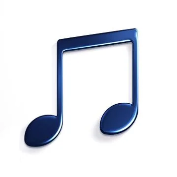 Music Note or Eight Note Icon. 3D Rendering Illustration Stock Illustration