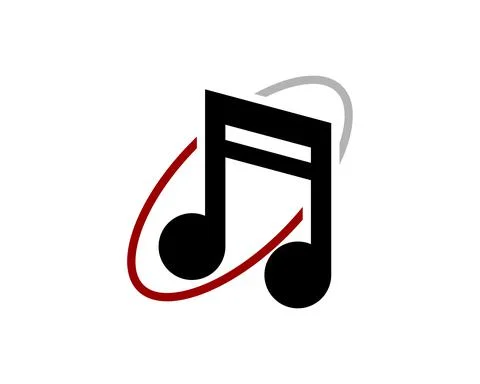 Music note with oval ring inside Stock Illustration