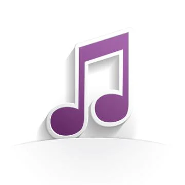 Music note paper icon Stock Illustration