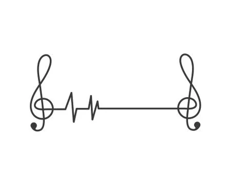 Music note pulse line,equaizer and sound effect ilustration logo vector icon Stock Illustration