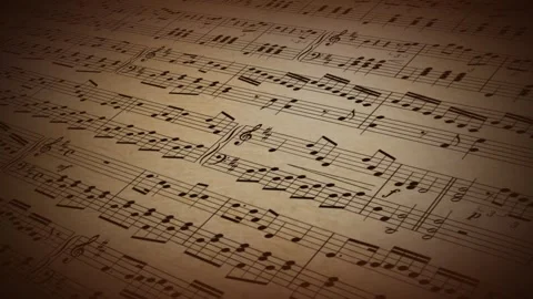 Music Note Scroll on Old Parchment 4K Loop Stock Footage 260027062